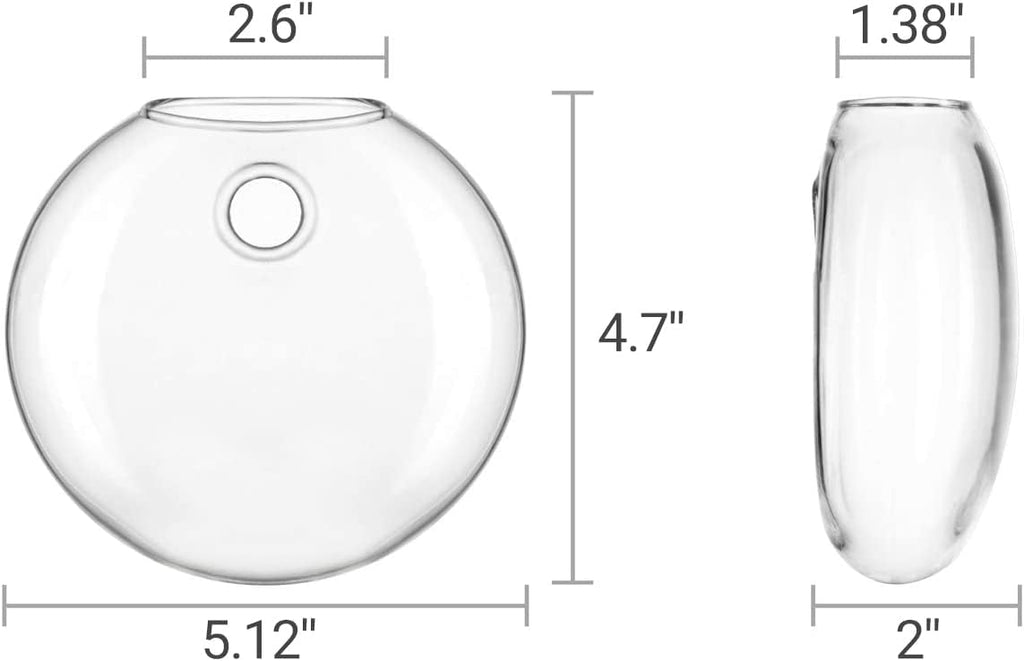 Mkono Wall Hanging Planter Propagation Station Glass Flower Vase for Hydroponics Plants, Bathroom, Home Office Living Room Decor Gift, Oblate Set of 4