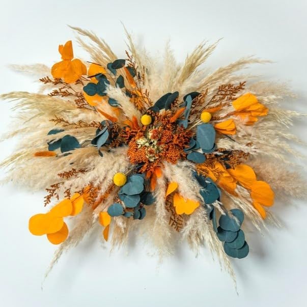 1pc Medium Pampas Grass Wall Decor, Boho Wedding Arch and Backdrop Arrangement, Rustic Wedding Decor, Dried Grass Floral Swag