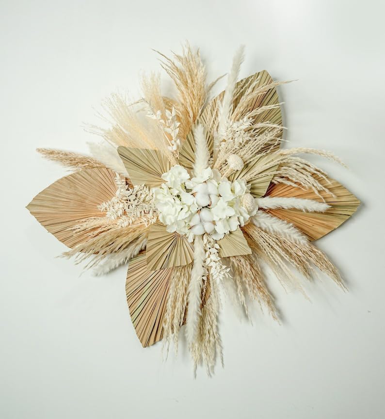 1pc Medium Pampas Grass Wall Decor, Boho Wedding Arch and Backdrop Arrangement, Rustic Wedding Decor, Dried Grass Floral Swag