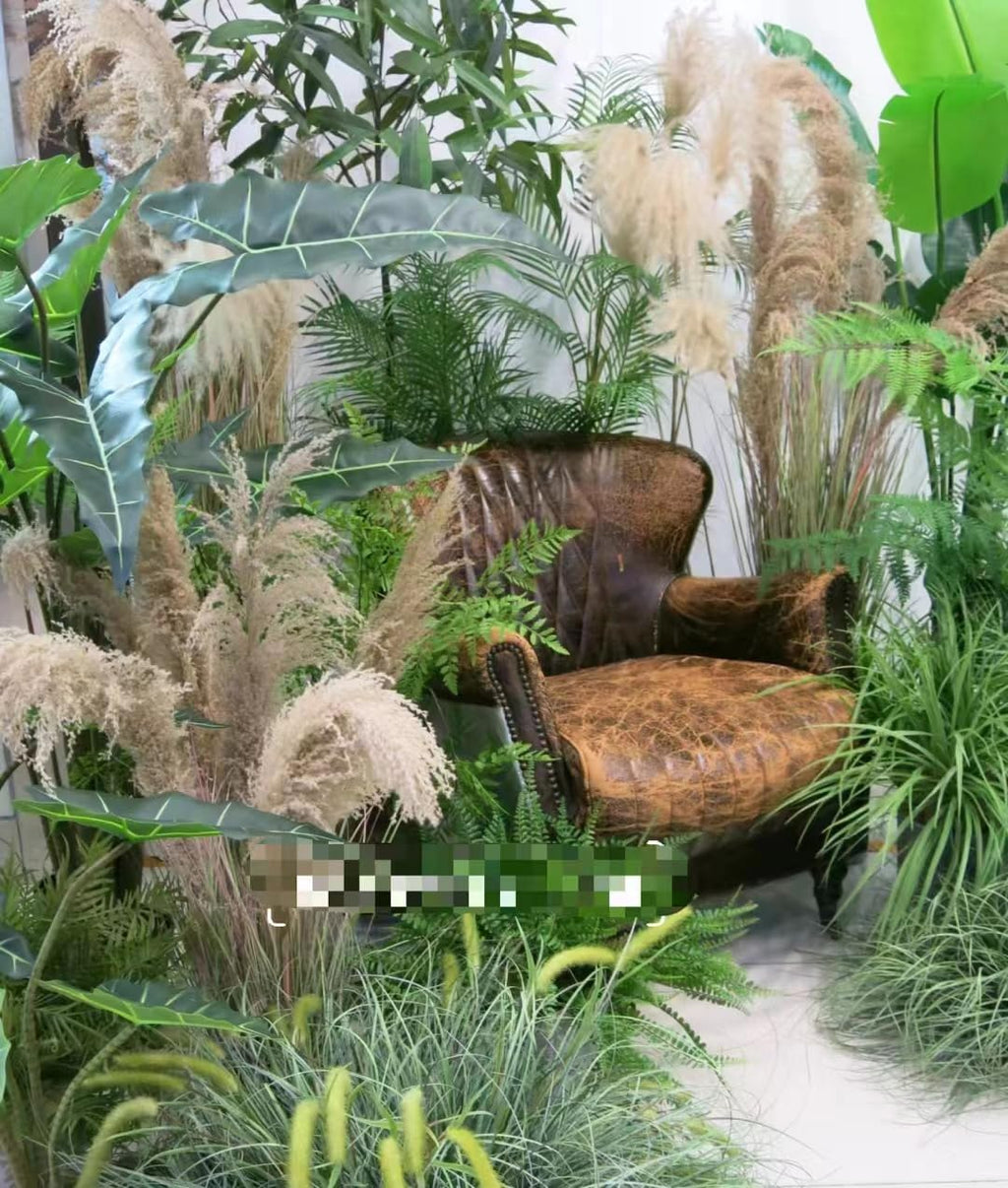 Alonfala - 43" Artificial Pampas Grass (2-Pack) - Faux Tall Grass Plants in Pots for Indoor Floor Decor, Housewarming, Home Office, Living Room