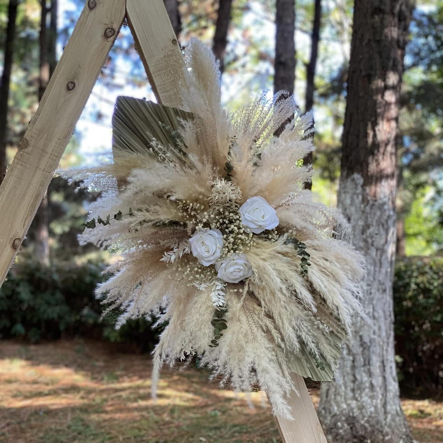 1pc Medium Pampas Grass Wall Decor, Boho Wedding Arch and Backdrop Arrangement, Rustic Wedding Decor, Dried Grass Floral Swag