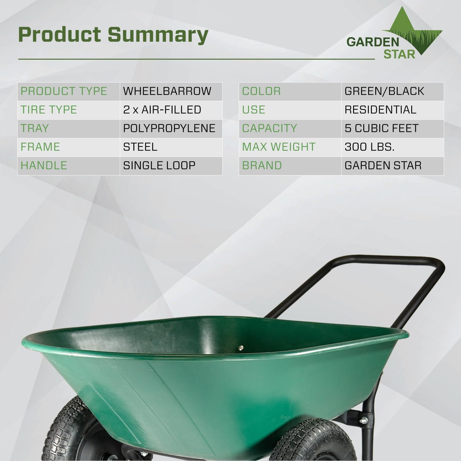 70007 The Original Yard Rover Dual-Wheel Home Garden Wheelbarrow Cart