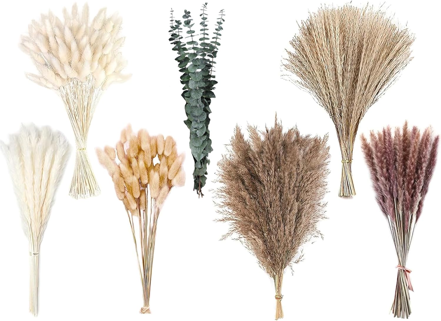 710Pcs Natural Dried Pampas Grass Decor, 9 Types Dried Flowers for Vase Boho Decor for Living Room, Wedding, Party,Centerpiece Table, Home Decorations, Bathroom, Hotel and Farmhouse Decor