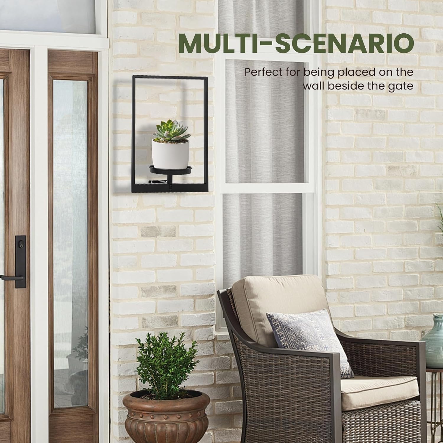 Wall Planters for Indoor Plants, Window Plant Shelves Set of 3, Wall Plant Stand to Hold Large Pots - Premium Metal Hanging Plant Holder for Indoor Outdoor Decor