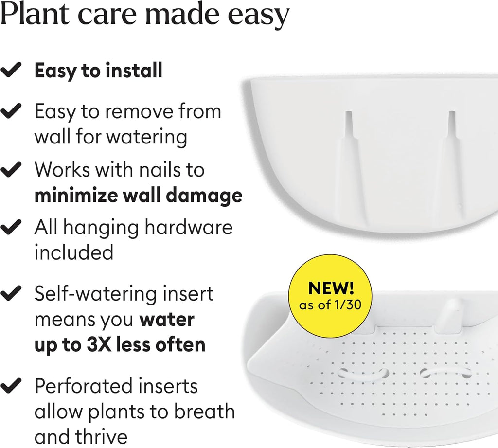 Make Good Virgo Wall Planters (Wide, Set of 6) - Easy to Water and Install - Lightweight - Design Your Own Vertical Garden - Melamine Plastic