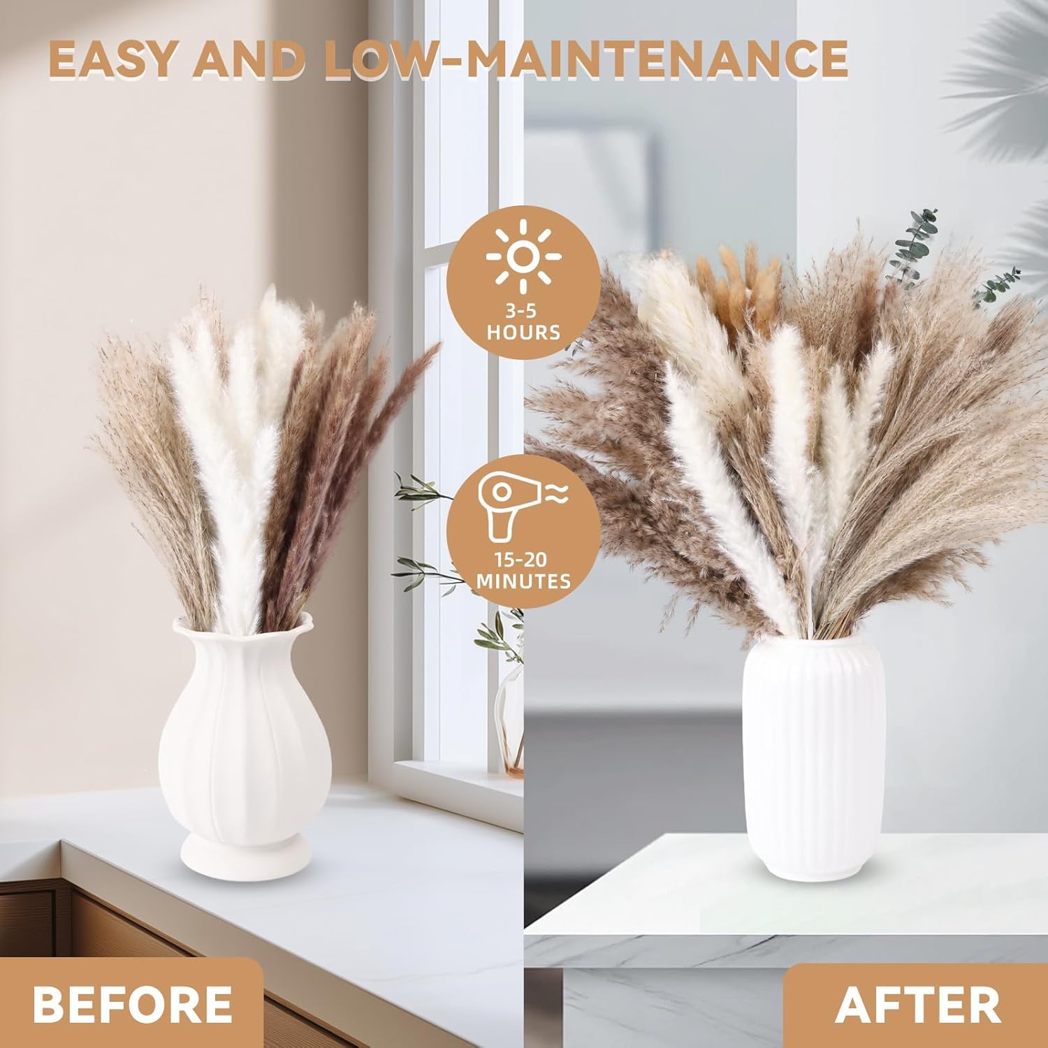 710Pcs Natural Dried Pampas Grass Decor, 9 Types Dried Flowers for Vase Boho Decor for Living Room, Wedding, Party,Centerpiece Table, Home Decorations, Bathroom, Hotel and Farmhouse Decor