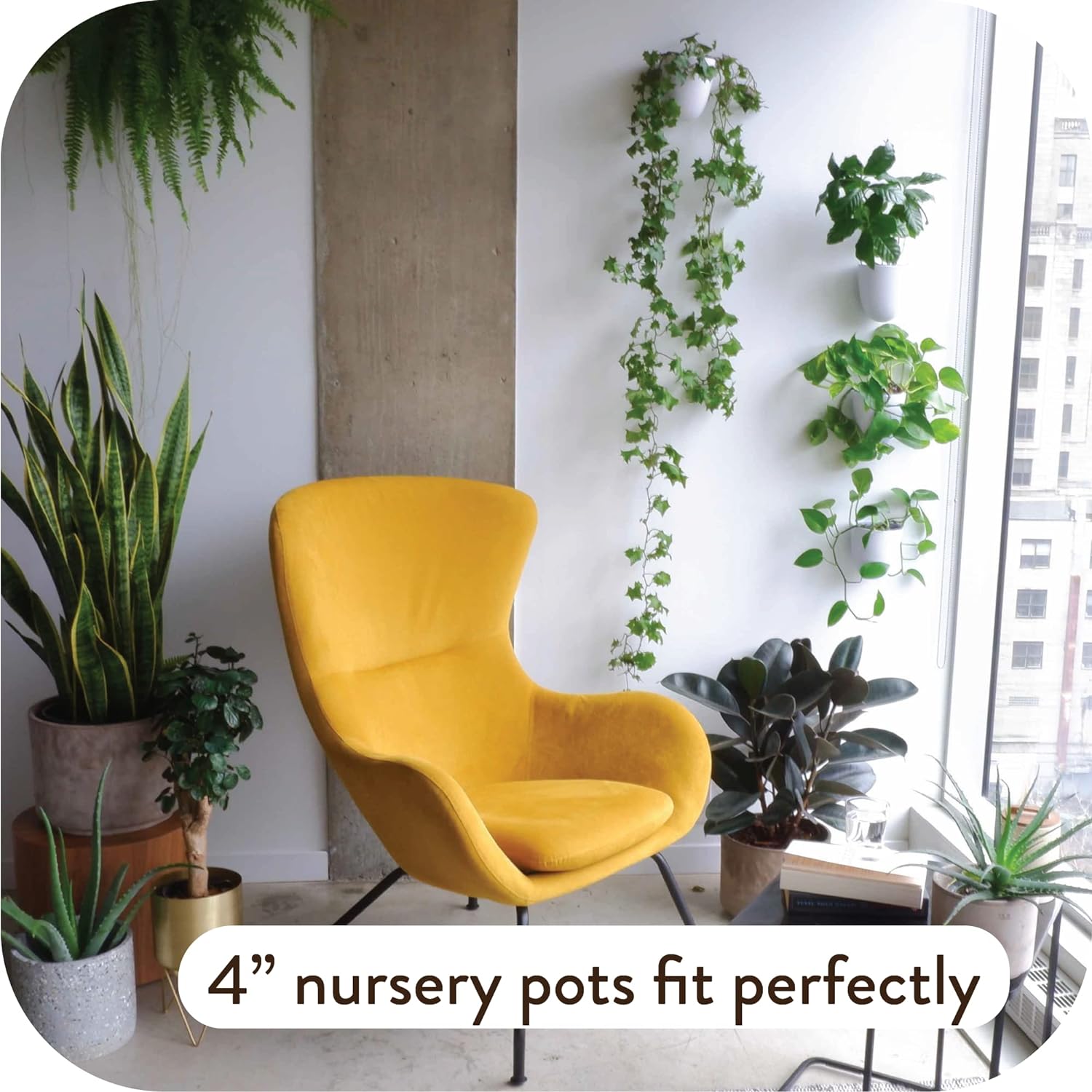 Make Good PlantPod Luxe - Self-Watering Wall Planters (Set of 6) - Easy to Water and Install - Lightweight - Design Your Own Vertical Garden - Wall Planters for Indoor Plants