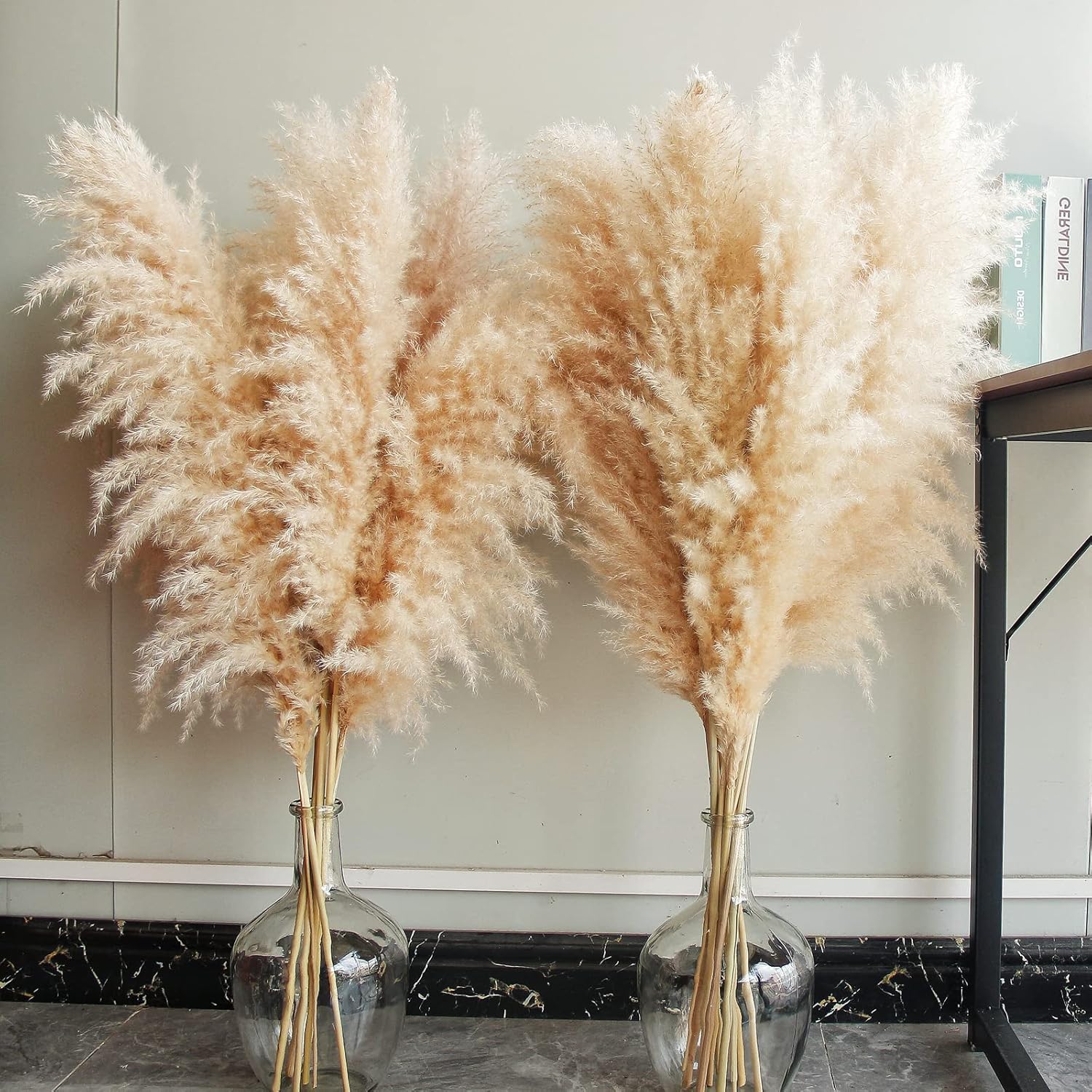 40" inch 40 Stems Natural Pampas Grass Decor Tall, pompas Grass, Tall Pampas Grass for Wedding, Party, Farmhouse, Boho Home Decor