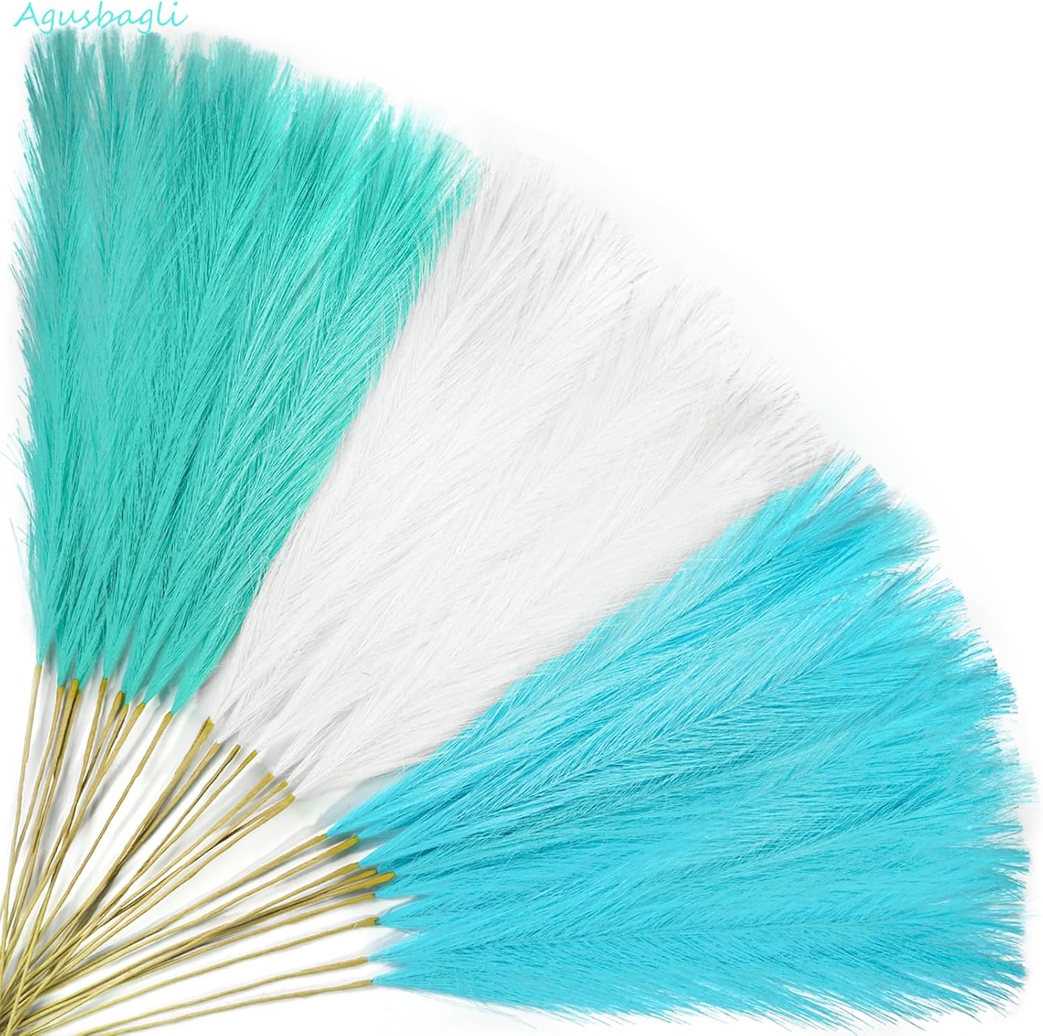 Agusbagli 150pcs Pink Faux Pampas Grass, 21.6in Fluffy Artificial Colored Pompas Grass Short Blush Fake Pampas Stems Vase Filler Flower Arrangement for Home Wedding Centerpieces Bohe Decor