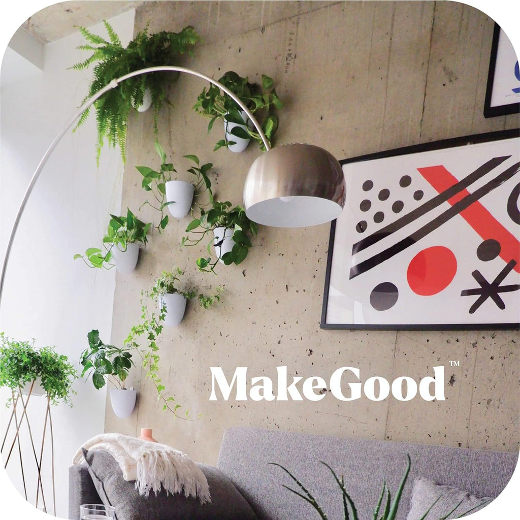 Make Good PlantPod Luxe - Self-Watering Wall Planters (Set of 6) - Easy to Water and Install - Lightweight - Design Your Own Vertical Garden - Wall Planters for Indoor Plants