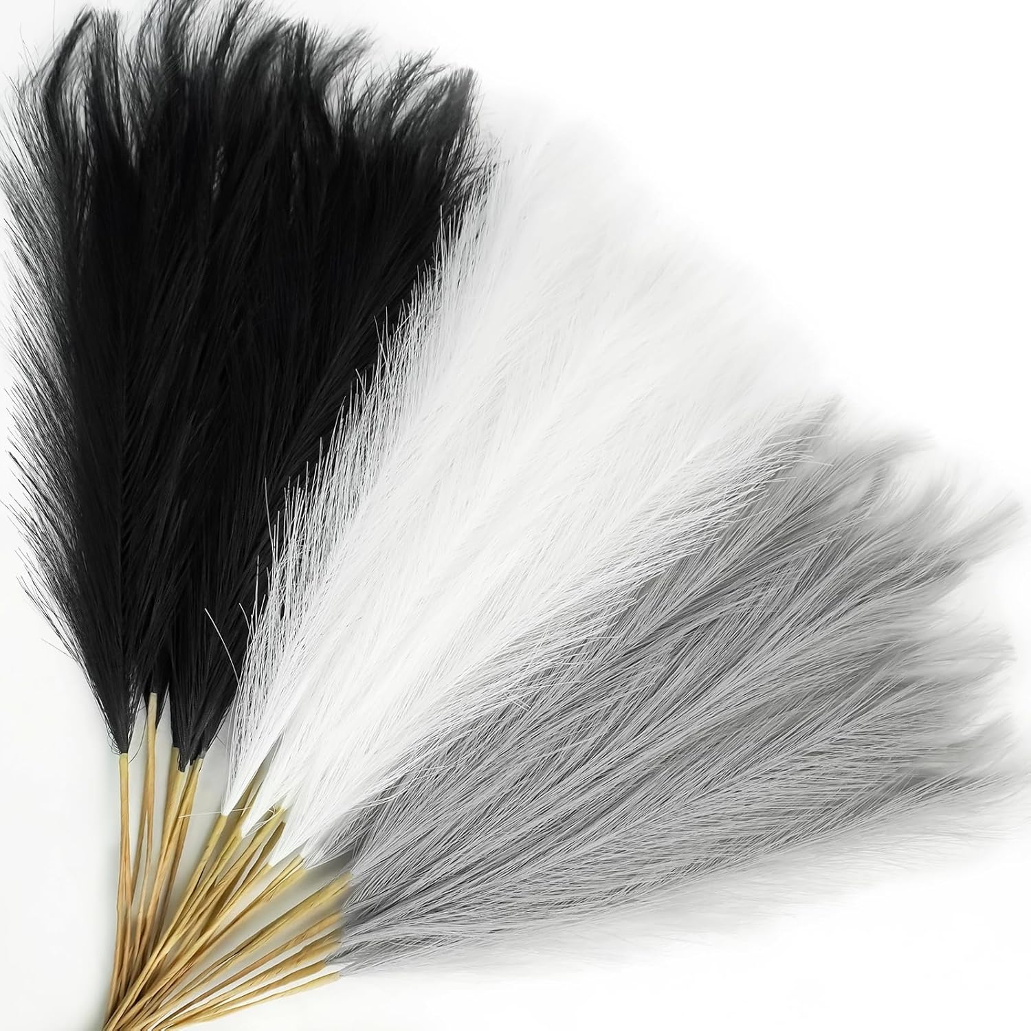 Agusbagli 150pcs Pink Faux Pampas Grass, 21.6in Fluffy Artificial Colored Pompas Grass Short Blush Fake Pampas Stems Vase Filler Flower Arrangement for Home Wedding Centerpieces Bohe Decor