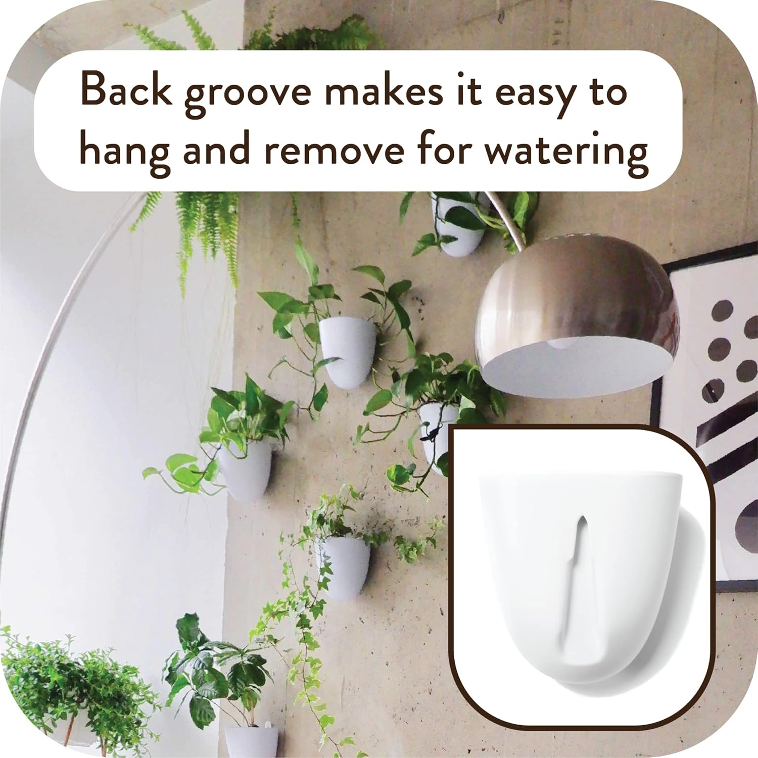 Make Good PlantPod Luxe - Self-Watering Wall Planters (Set of 6) - Easy to Water and Install - Lightweight - Design Your Own Vertical Garden - Wall Planters for Indoor Plants