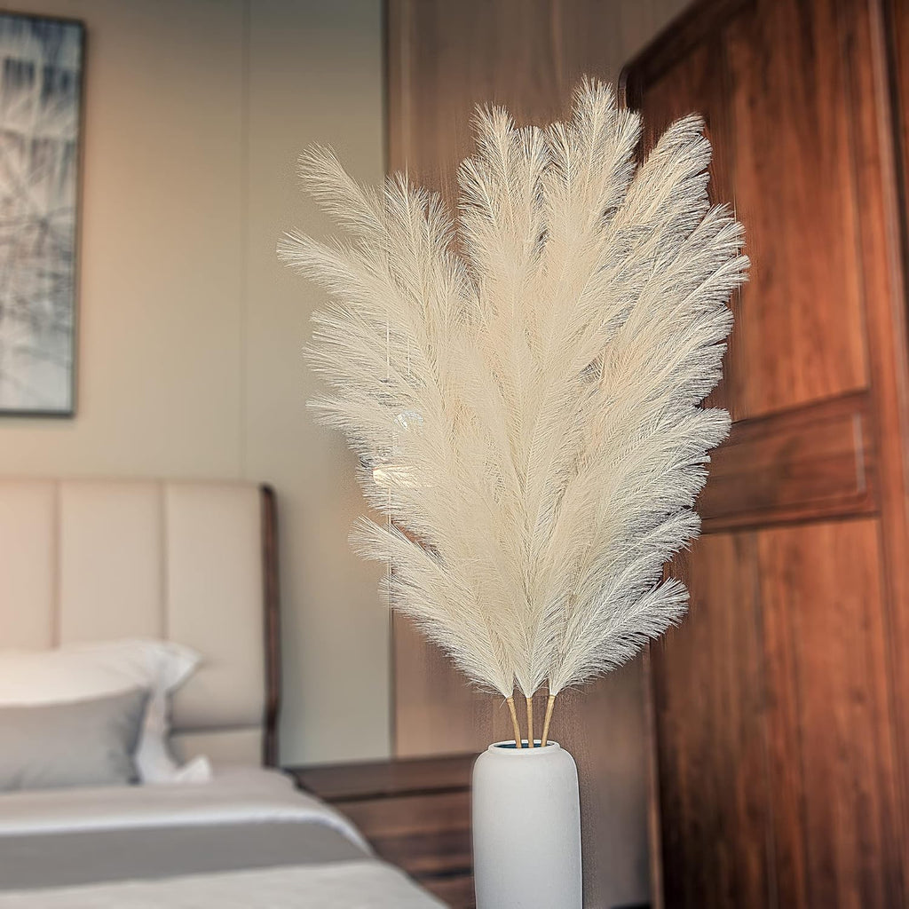 Eyourlife 3Pcs 71" Large Pampas Grass Decor, Tall Faux Fluffy Artificial Dried Pompous Grass for Floor Vase Filer, Office, Boho Wedding