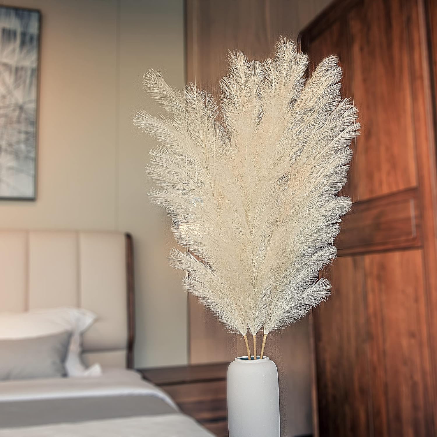 Eyourlife 3Pcs 71" Large Pampas Grass Decor, Tall Faux Fluffy Artificial Dried Pompous Grass for Floor Vase Filer, Office, Boho Wedding