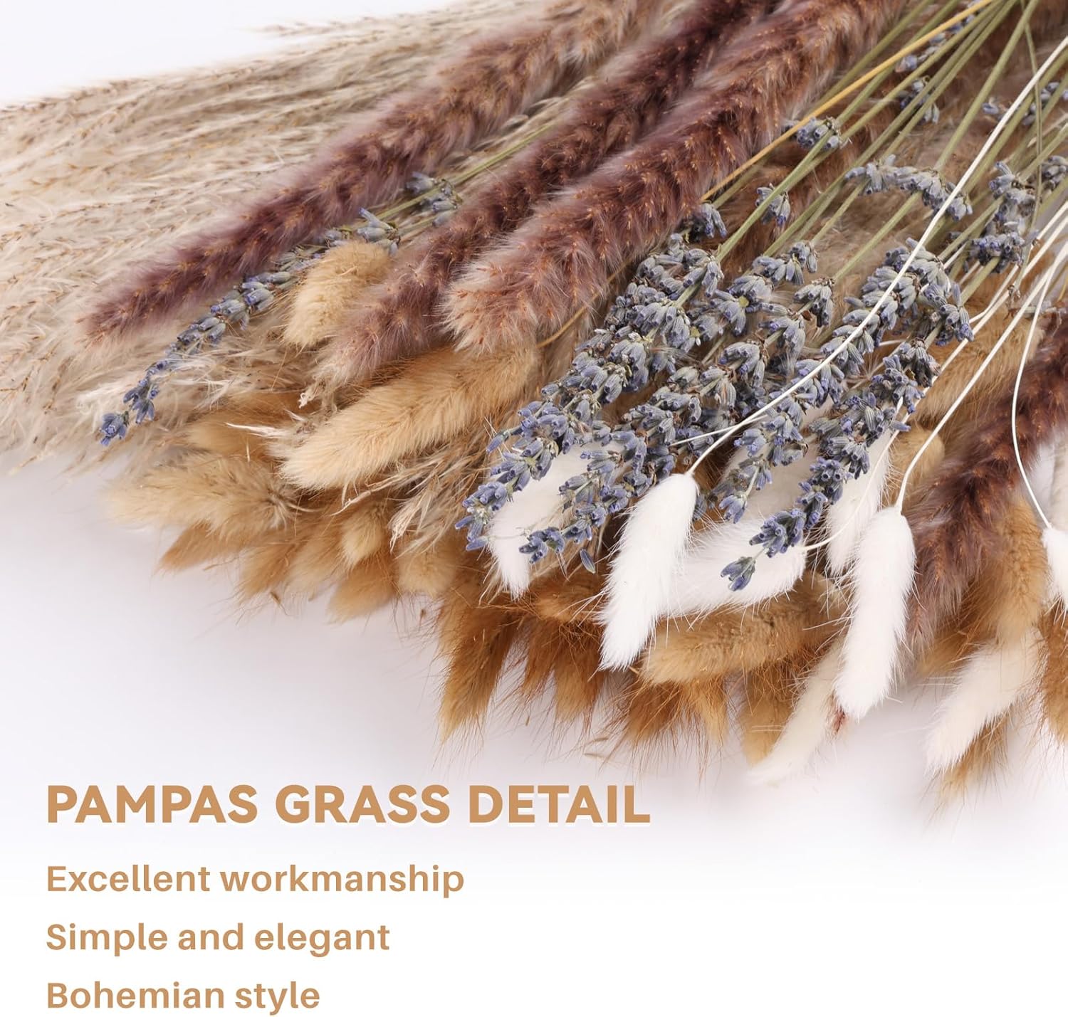 710Pcs Natural Dried Pampas Grass Decor, 9 Types Dried Flowers for Vase Boho Decor for Living Room, Wedding, Party,Centerpiece Table, Home Decorations, Bathroom, Hotel and Farmhouse Decor