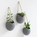 Kazai. Wall Planters -Ellie- | Hanging Ceramic Plant Pots 3 Pieces | Wall Decoration for Indoors, Balcony and Garden | White (Matte)