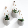 Kazai. Wall Planters -Ellie- | Hanging Ceramic Plant Pots 3 Pieces | Wall Decoration for Indoors, Balcony and Garden | White (Matte)