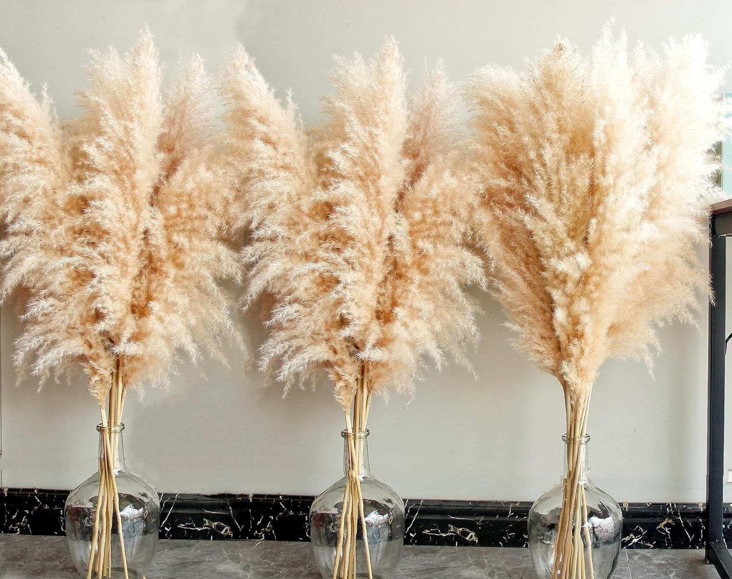 40" inch 40 Stems Natural Pampas Grass Decor Tall, pompas Grass, Tall Pampas Grass for Wedding, Party, Farmhouse, Boho Home Decor